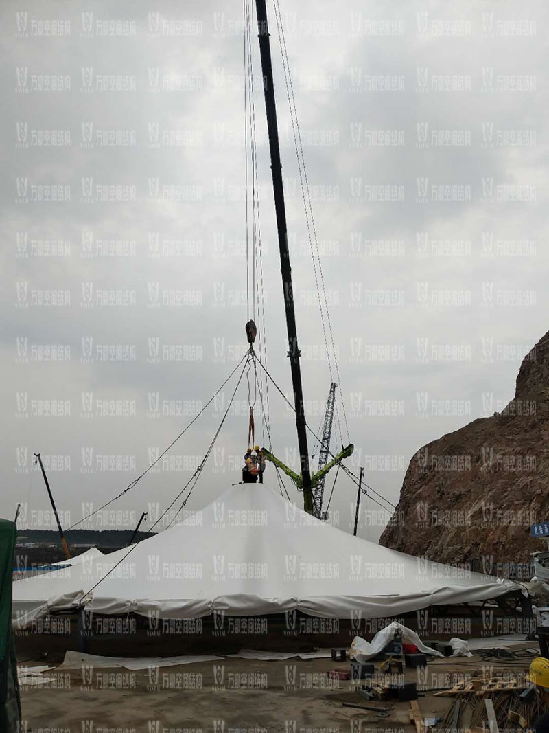 南京園博園穹蓋式膜結構棚項目施工中