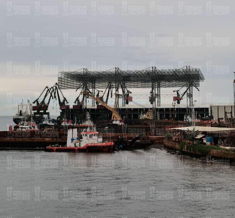 印尼全天候碼頭倉庫屋面膜結(jié)構(gòu)工程進入膜結(jié)構(gòu)安裝階段