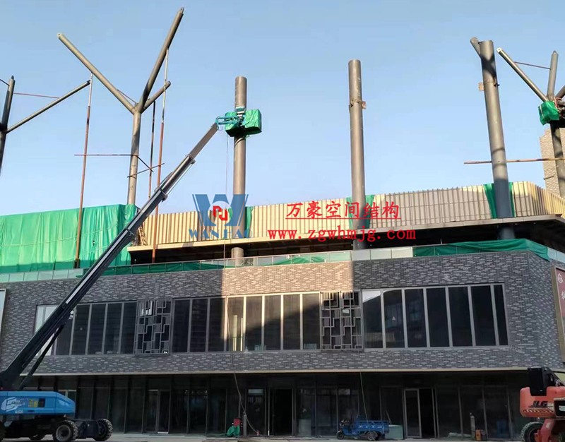 合肥文一塘溪津門天幕鋼結(jié)構(gòu)及ETFE氣枕膜工程施工進(jìn)度