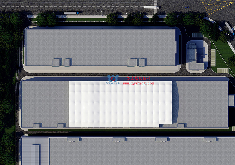 浙江真愛毯業(yè)科技有限公司廠房三屋面膜結(jié)構(gòu)工程完工大吉！