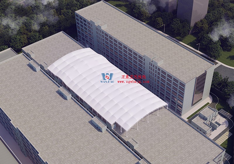 浙江真愛毯業(yè)科技有限公司廠房三屋面膜結(jié)構(gòu)工程完工大吉！