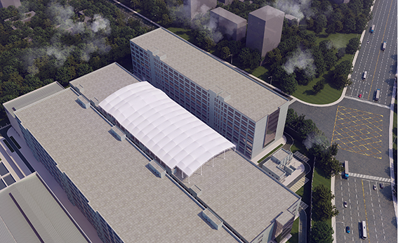 浙江真愛(ài)毯業(yè)科技有限公司廠(chǎng)房三屋面膜結(jié)構(gòu)工程