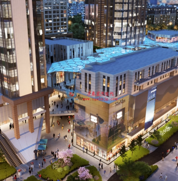 嘉興長安里ETFE膜結(jié)構(gòu)氣枕商業(yè)天幕