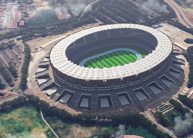 非洲杯肯尼亞體育場(chǎng)PTFE鋼膜結(jié)構(gòu)屋面