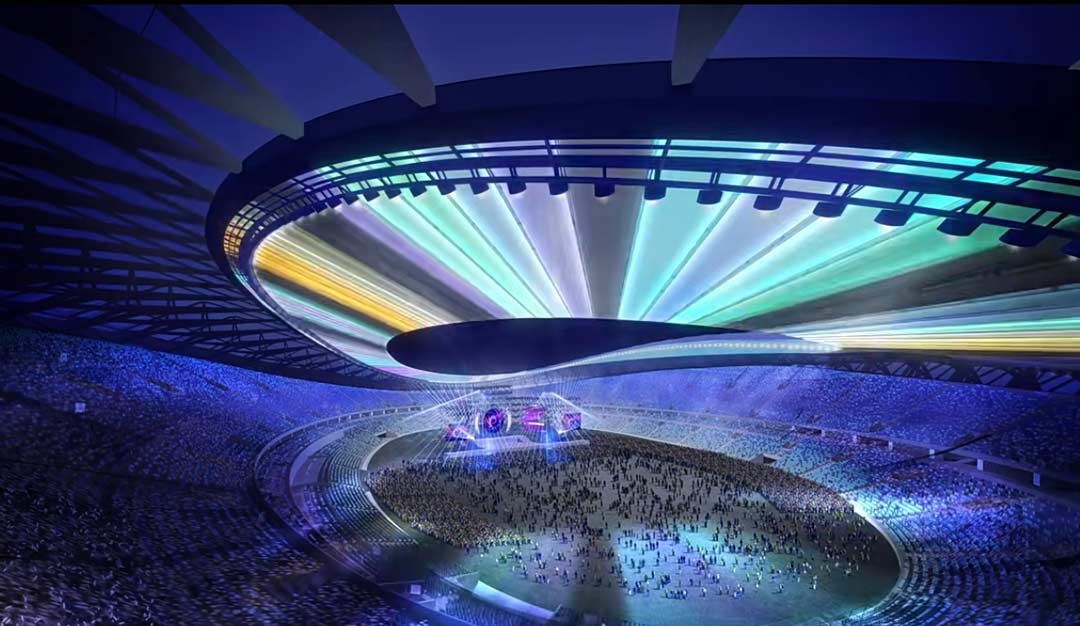 太湖之畔，華燈初上|無(wú)錫奧體中心施工加速